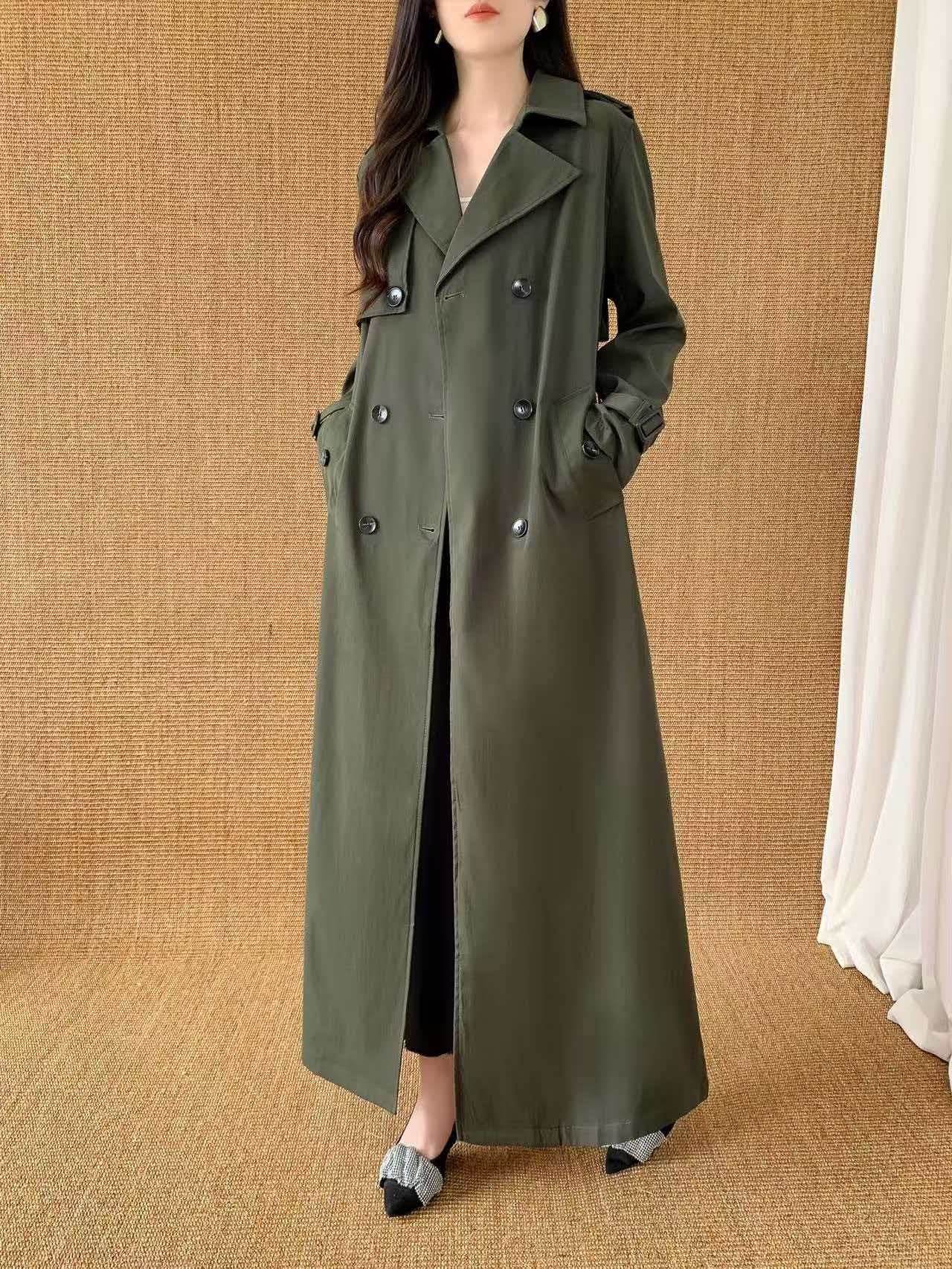 Full Length Belted Trench Coat (L-241033)