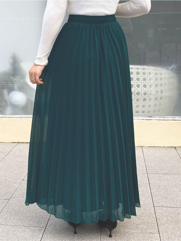Chiffon Pleated Maxi Skirt
