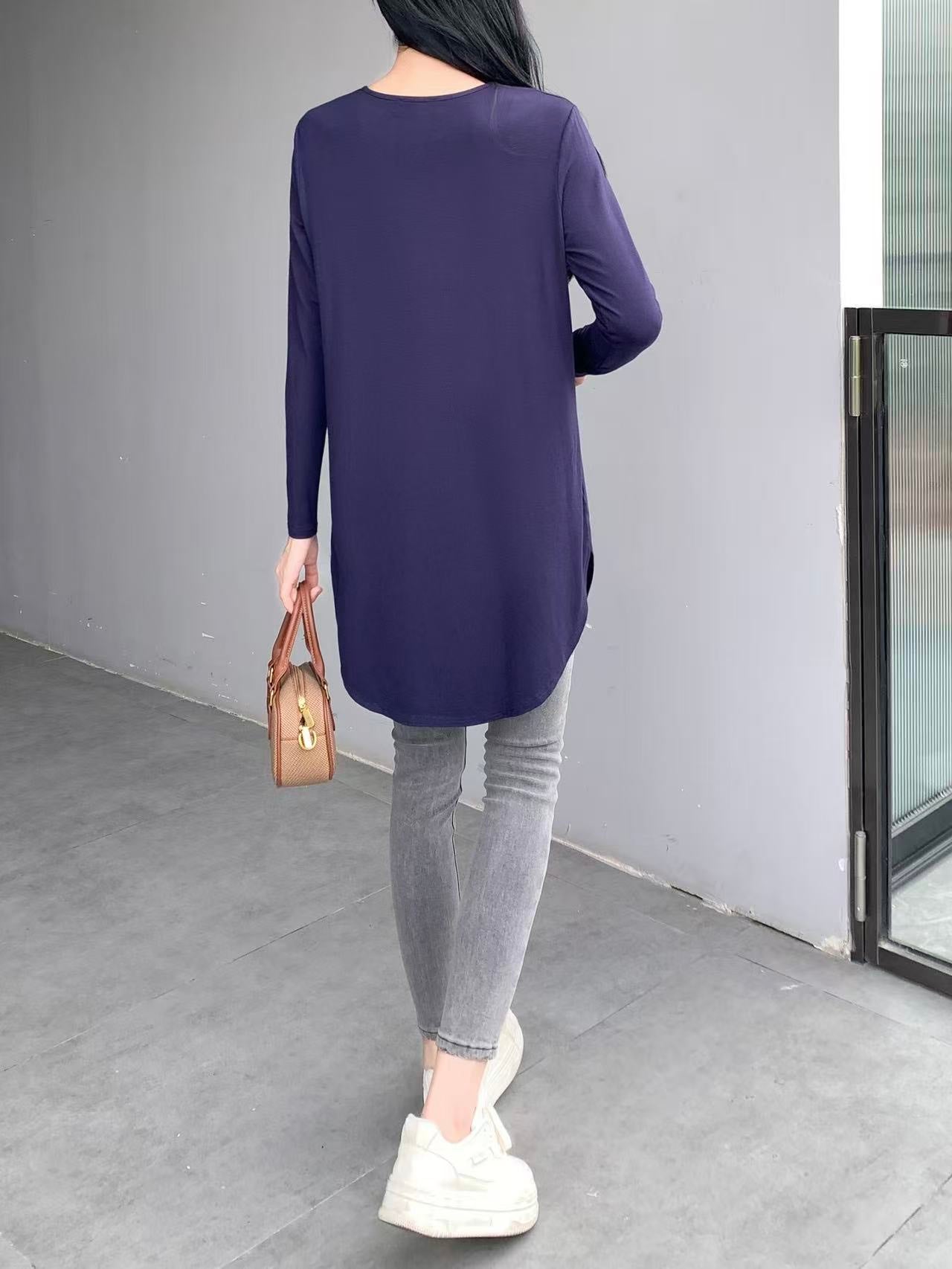 Drop Shoulder Long Sleeve Jersey Top