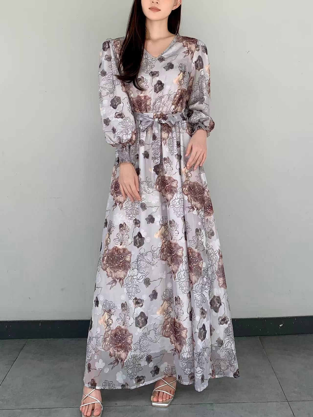 Bohemian Floral Chiffon Maxi Dress