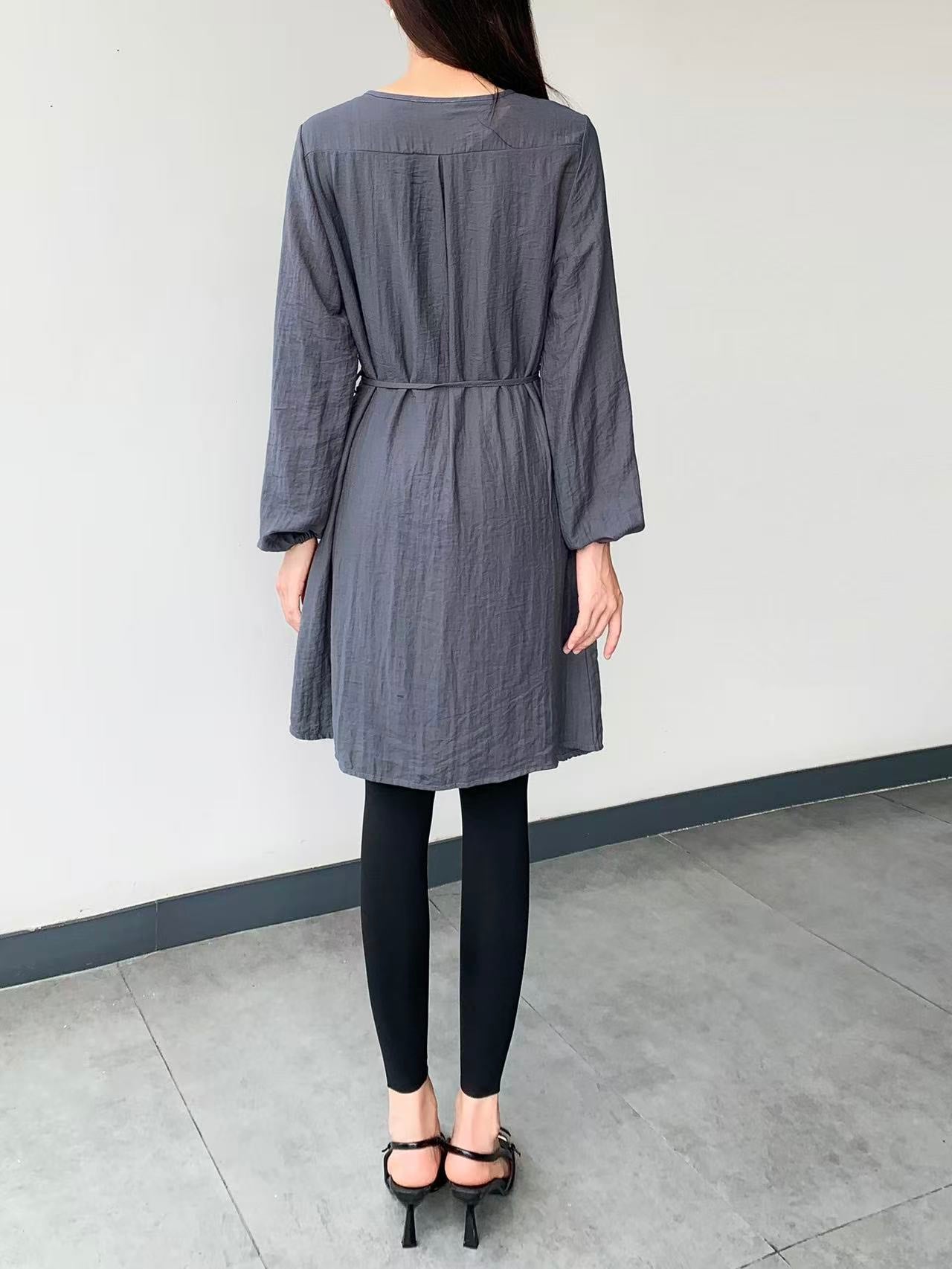 Paisley Long Sleeve Knee Dress