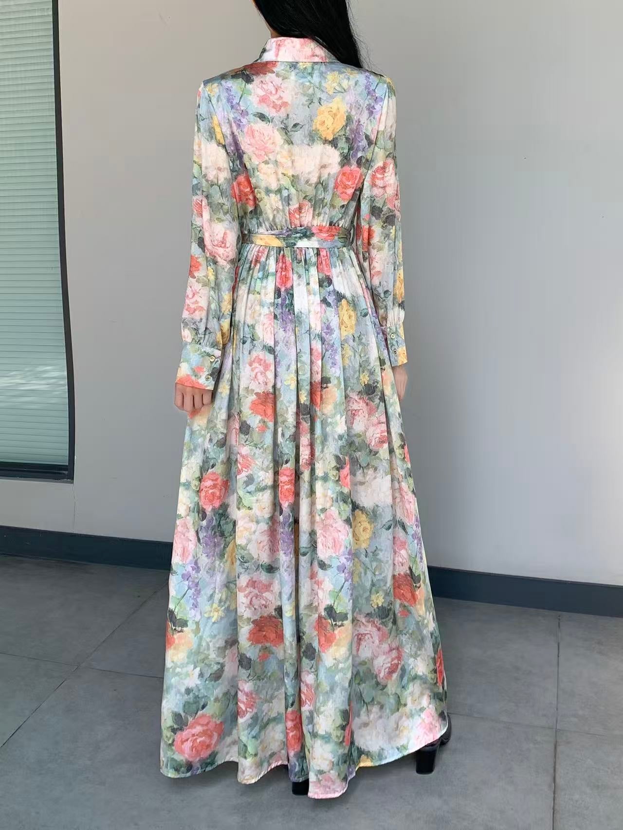Silk Flora Maxi Dress