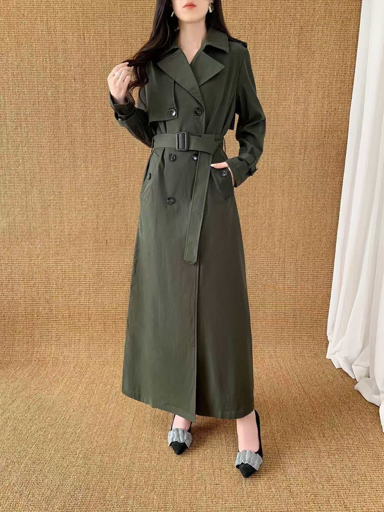 Full Length Belted Trench Coat (L-241033)