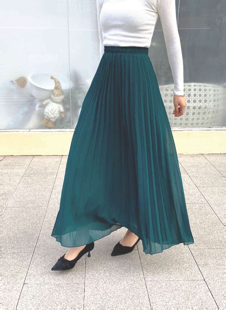 Chiffon Pleated Maxi Skirt