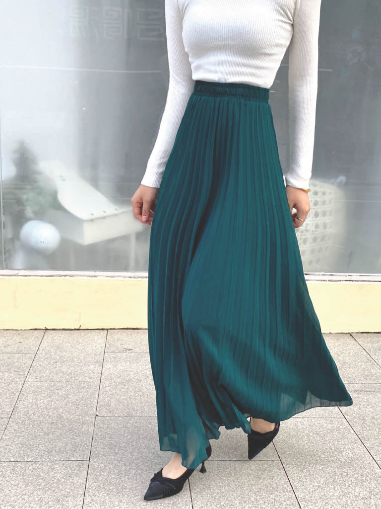Chiffon Pleated Maxi Skirt