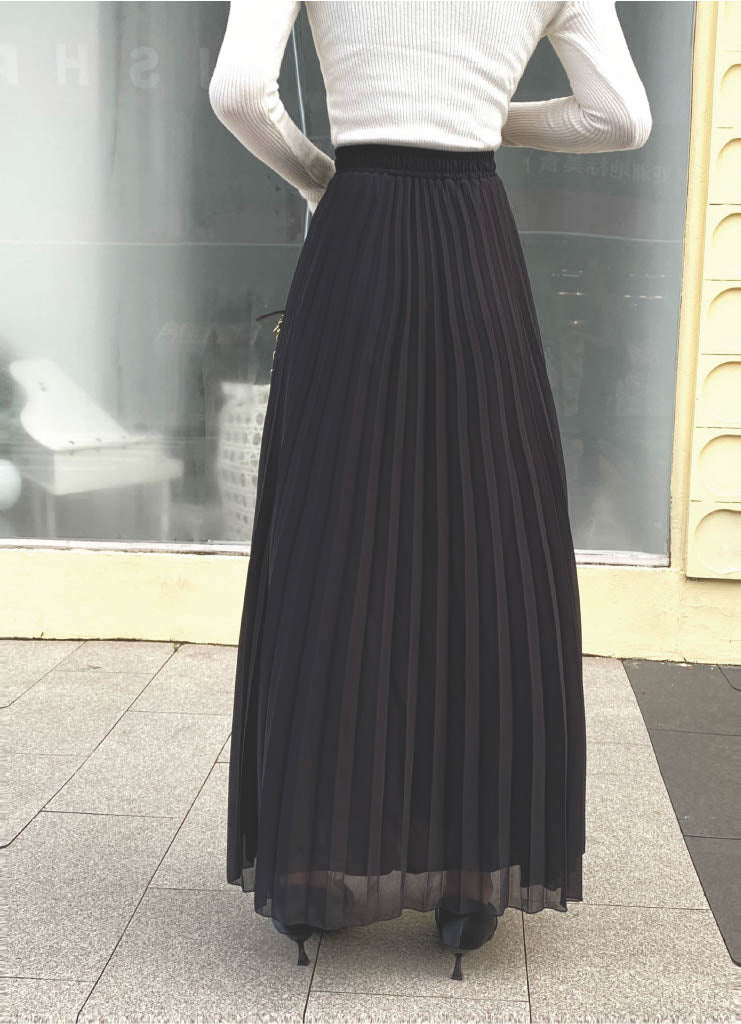 Chiffon Pleated Maxi Skirt