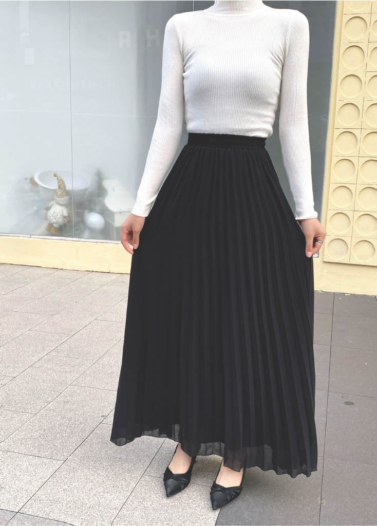Chiffon Pleated Maxi Skirt