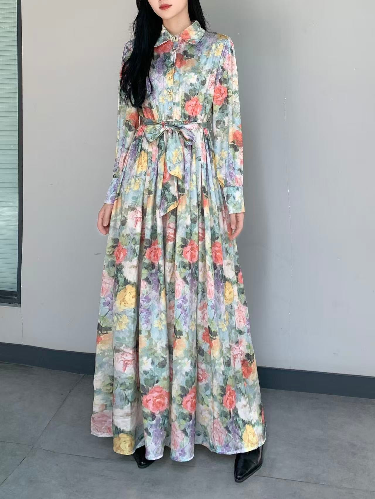 Silk Flora Maxi Dress
