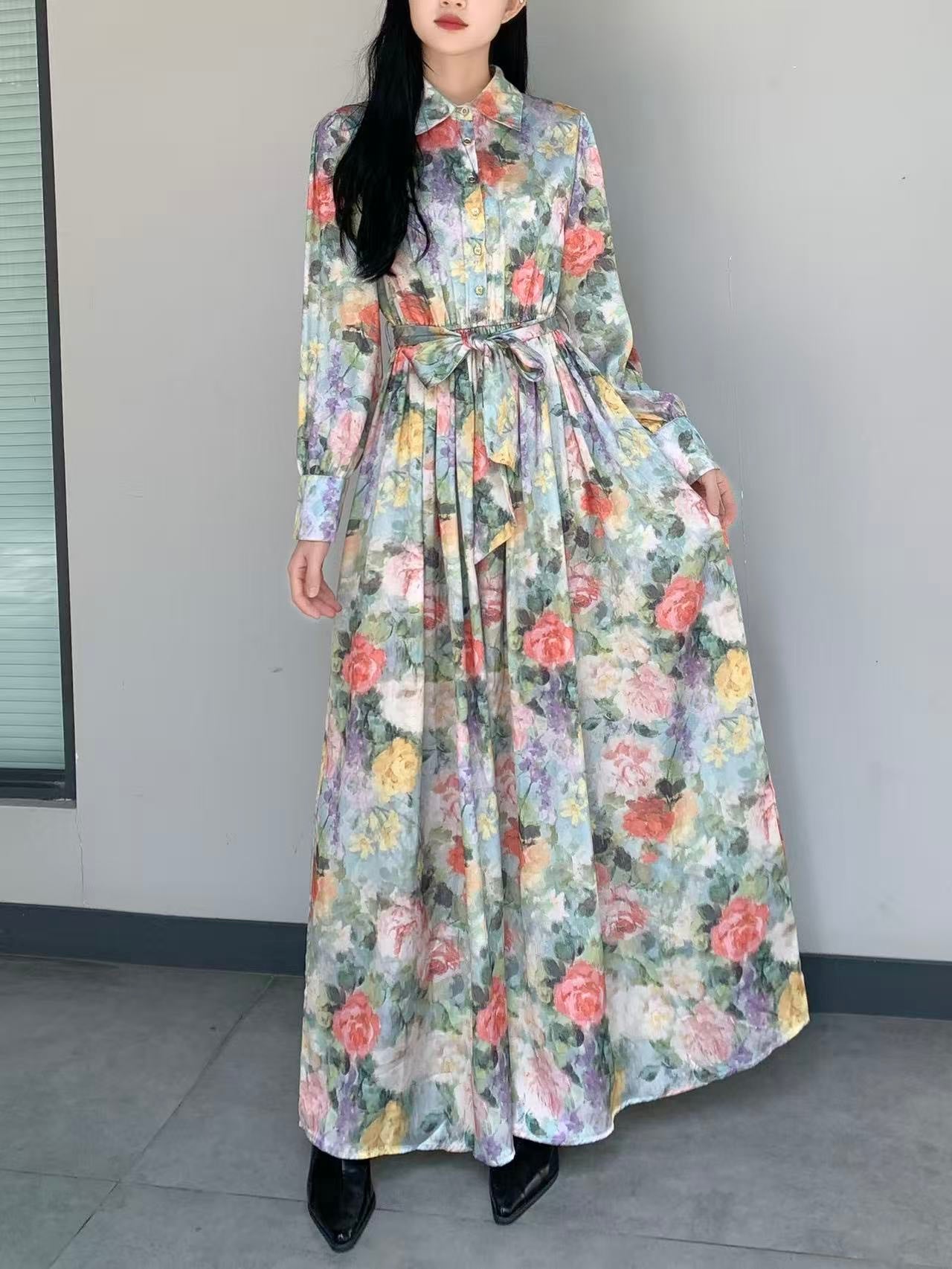 Silk Flora Maxi Dress