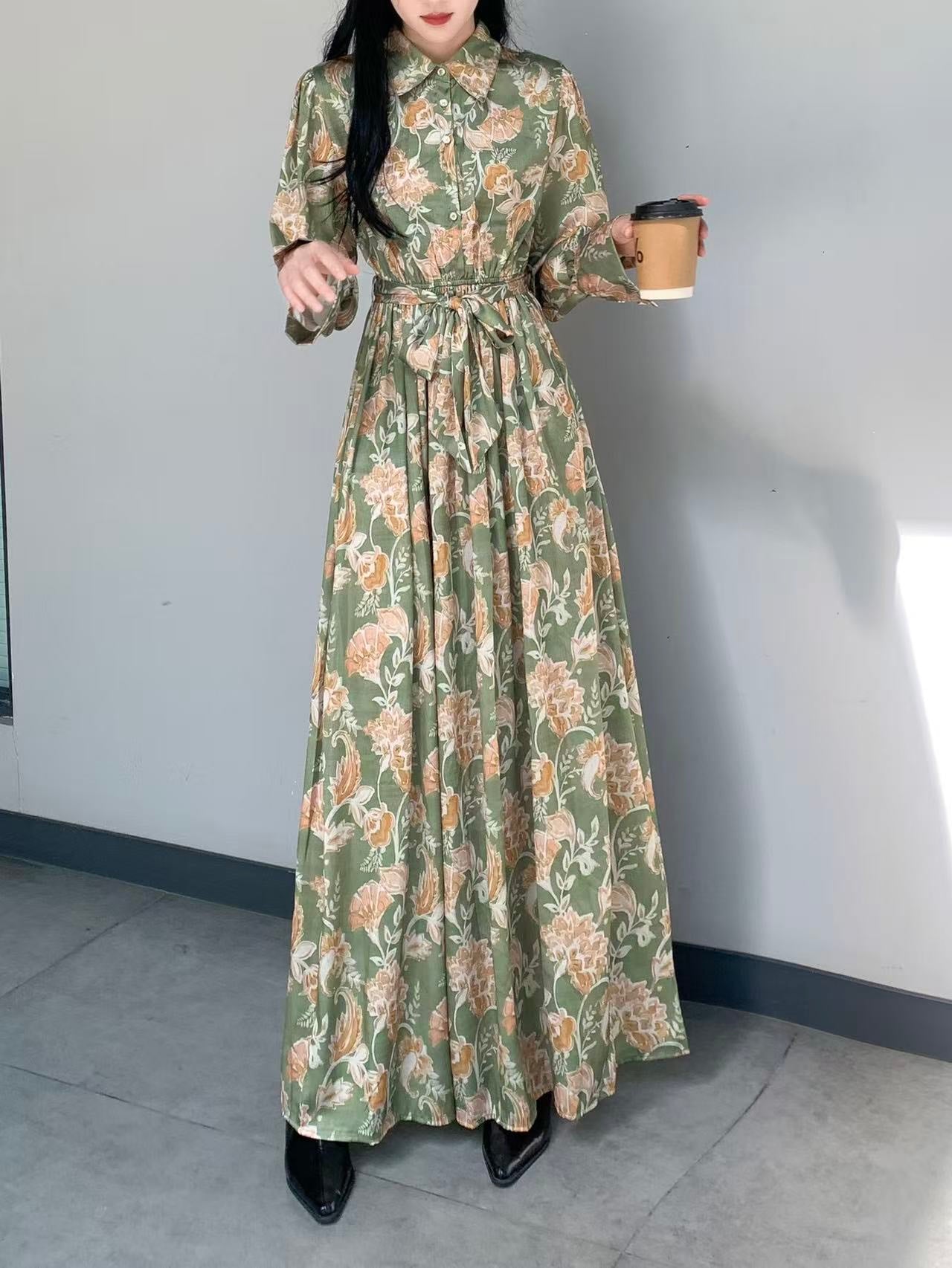 Silk Flora Maxi Dress