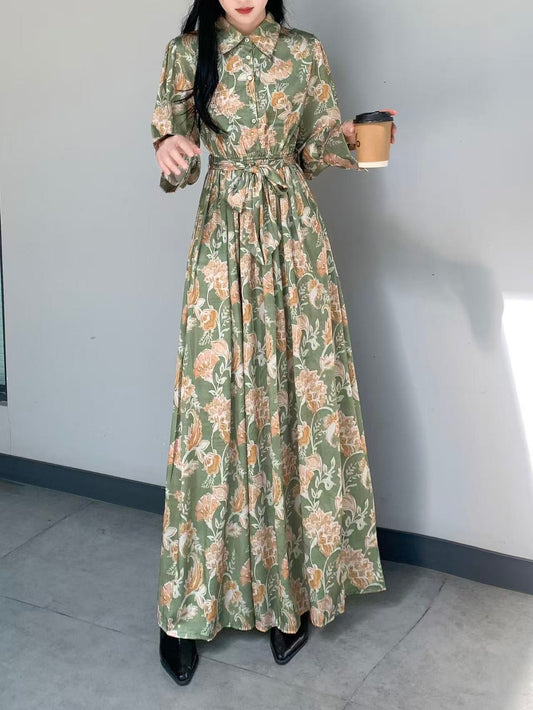 Silk Flora Maxi Dress