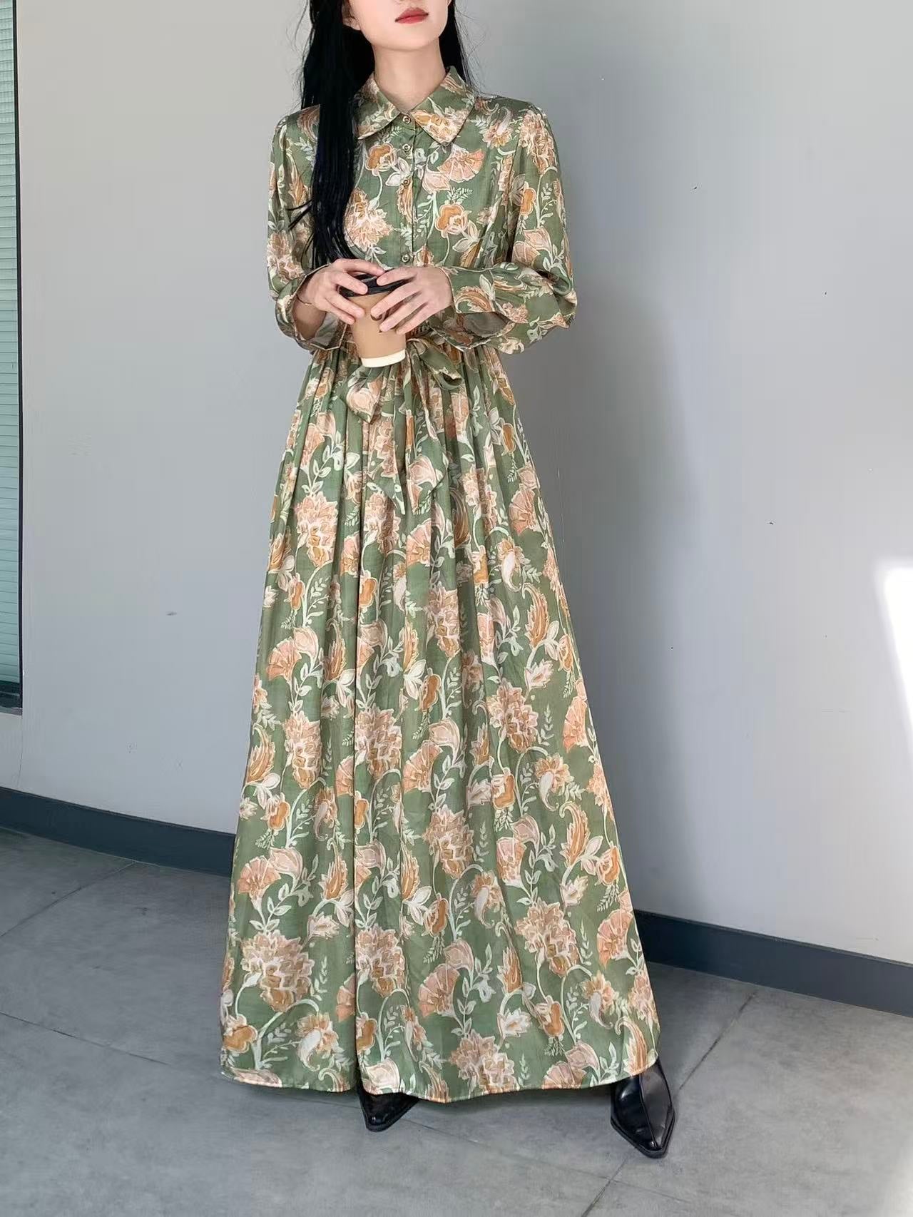 Silk Flora Maxi Dress