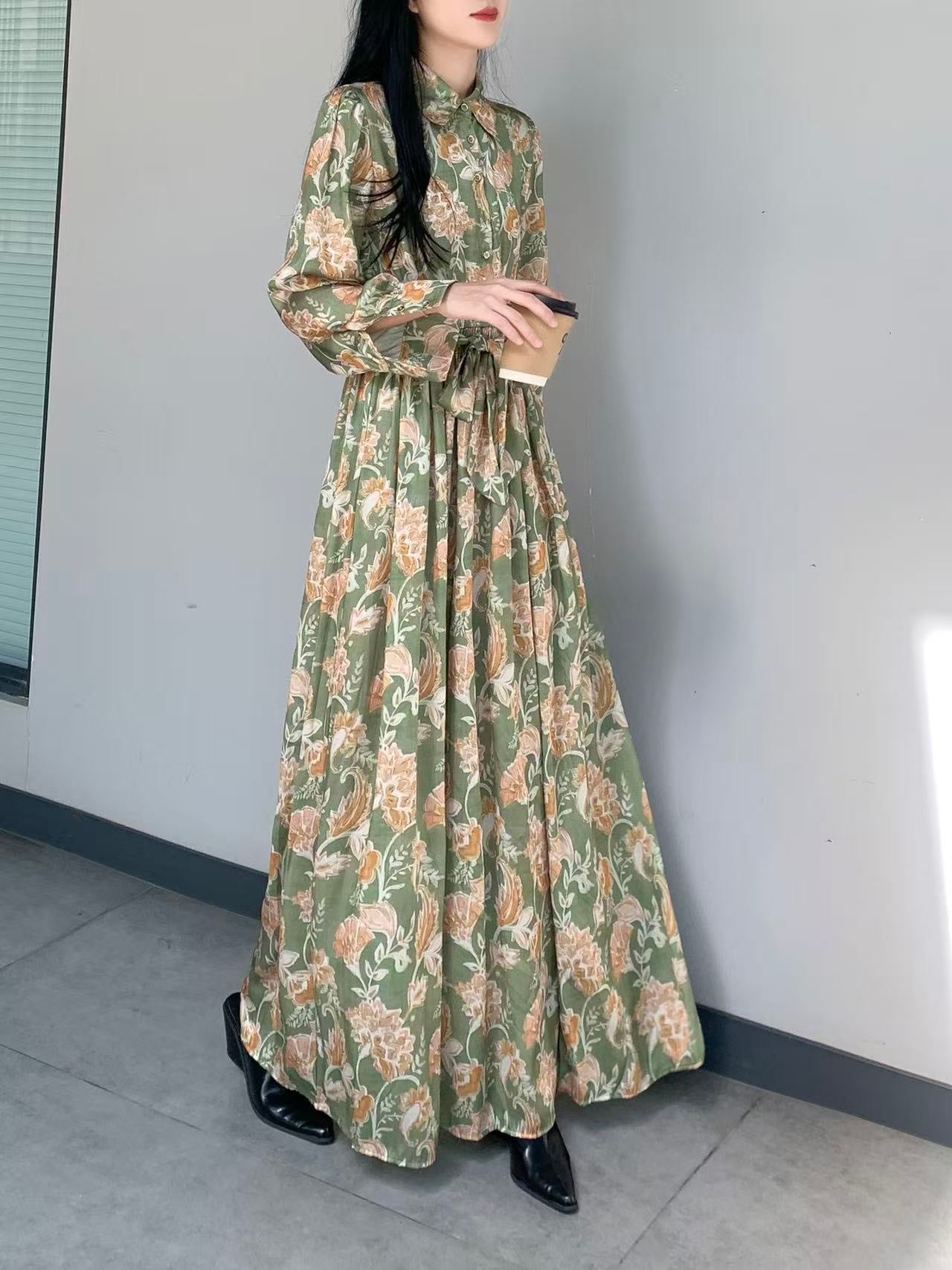 Silk Flora Maxi Dress