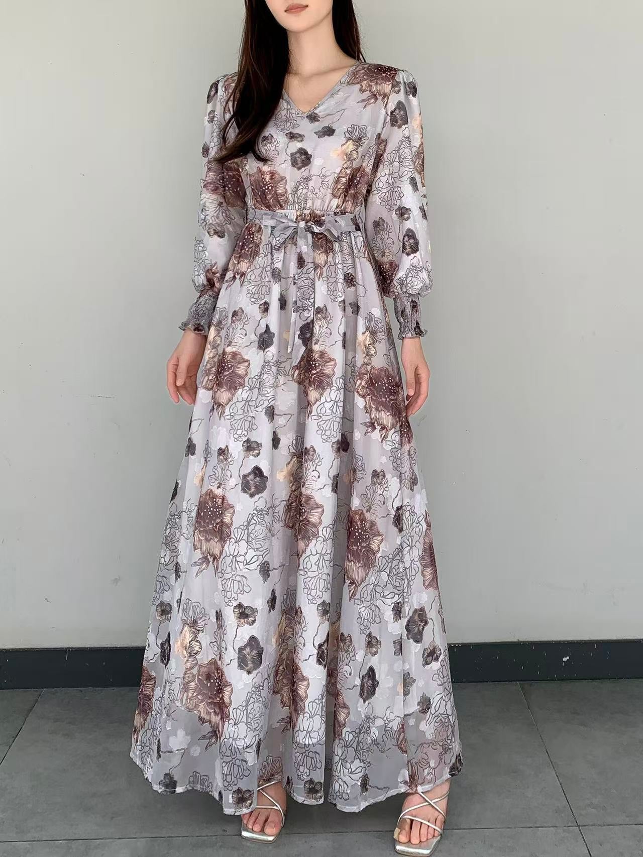 Bohemian Floral Chiffon Maxi Dress