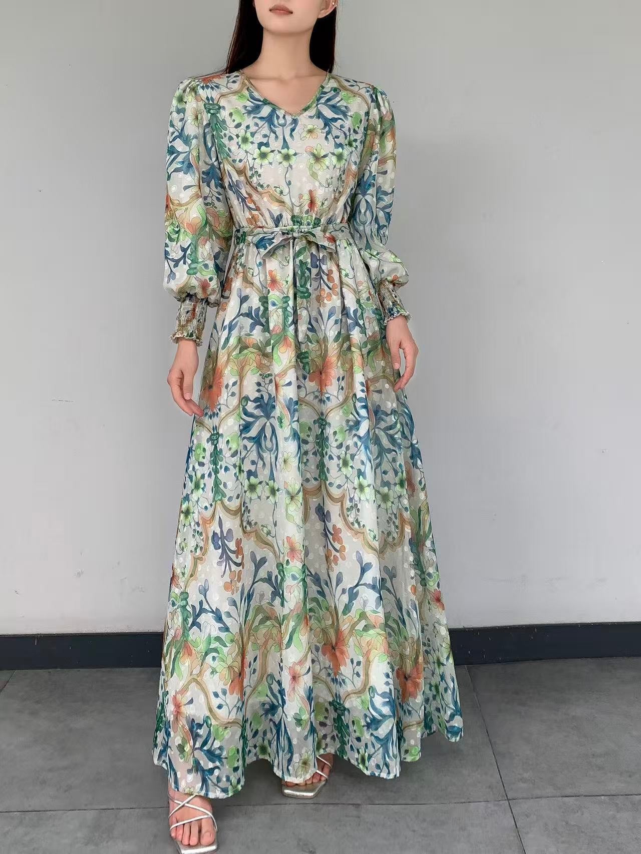 Bohemian Floral Chiffon Maxi Dress