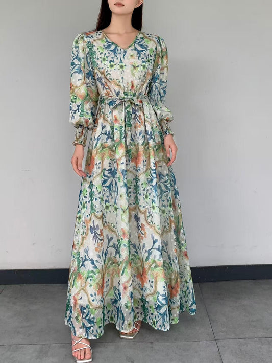 Bohemian Floral Chiffon Maxi Dress