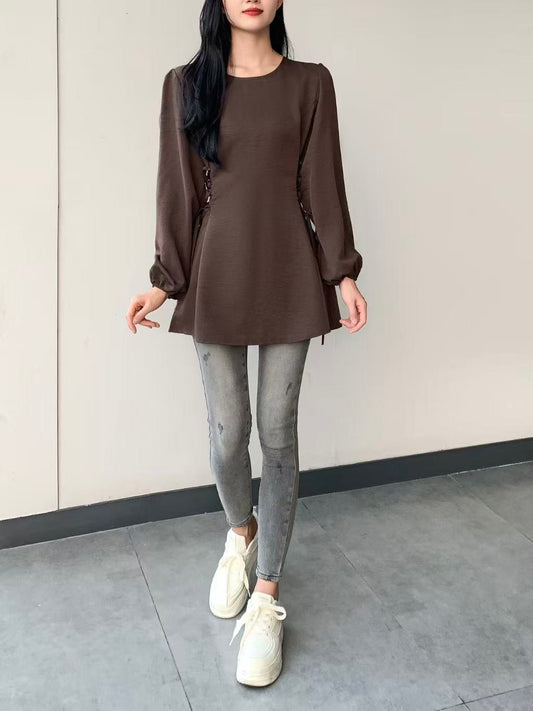 Side Tie Long-Sleeve Top