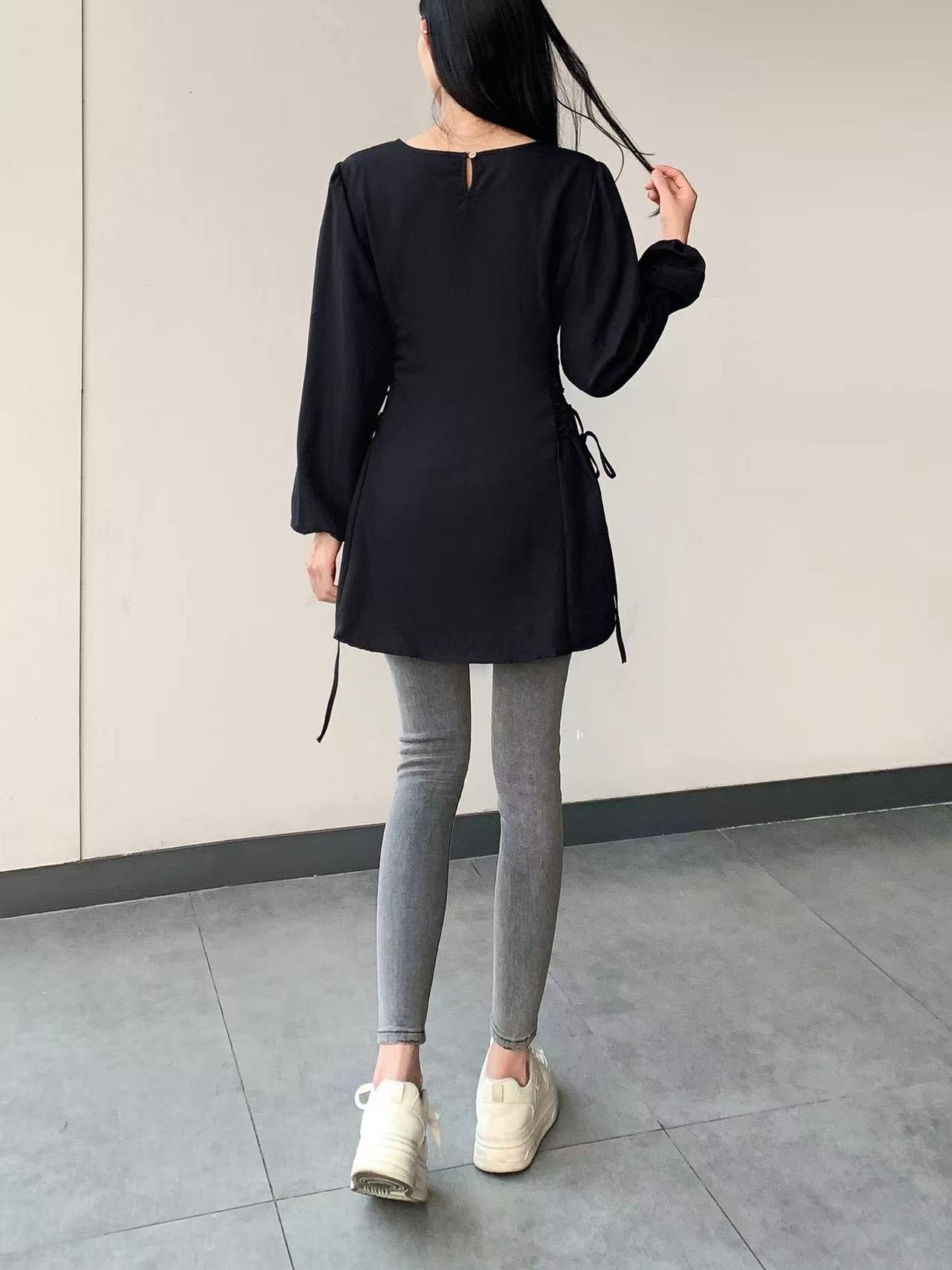 Side Tie Long-Sleeve Top