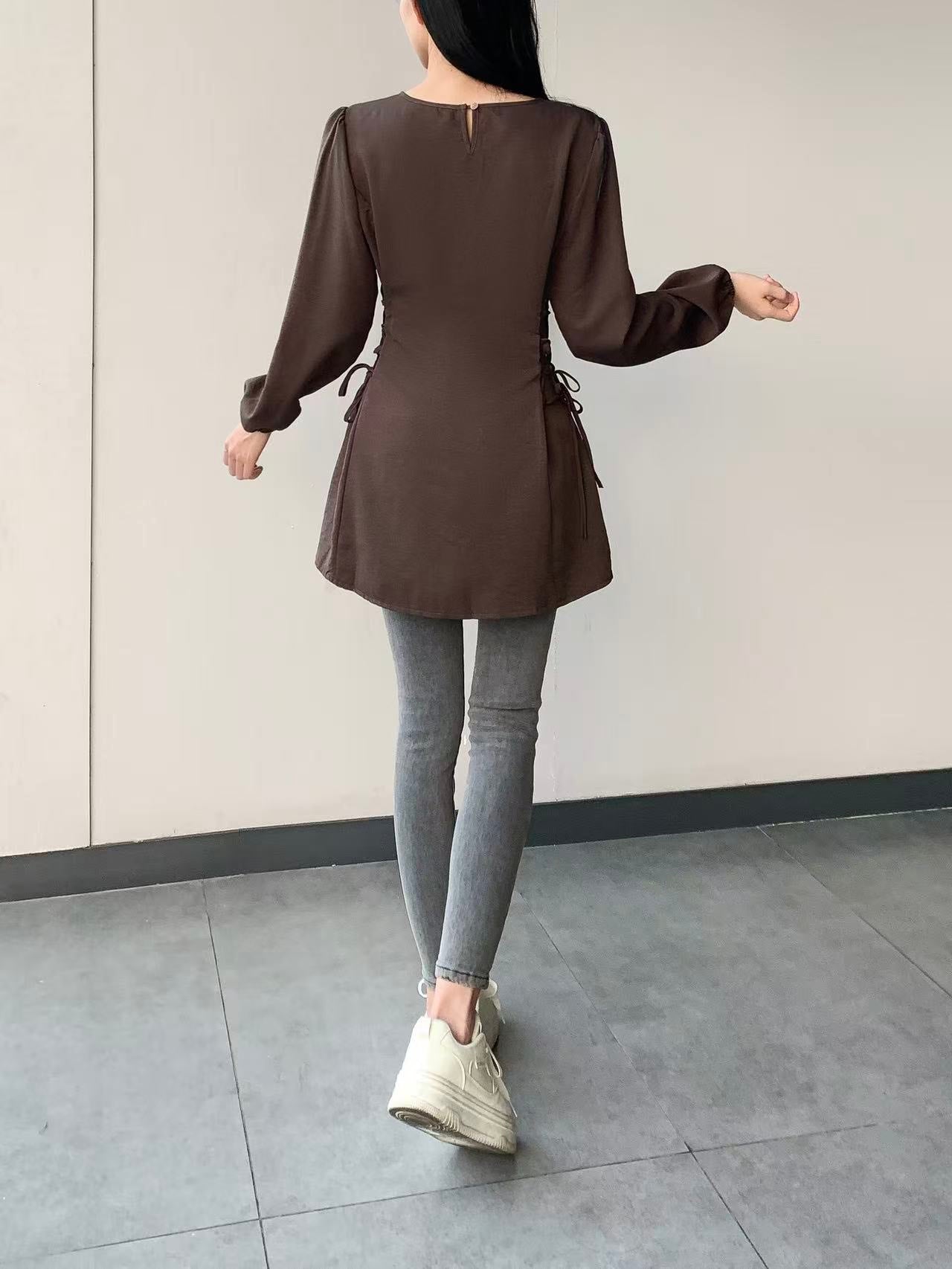 Side Tie Long-Sleeve Top