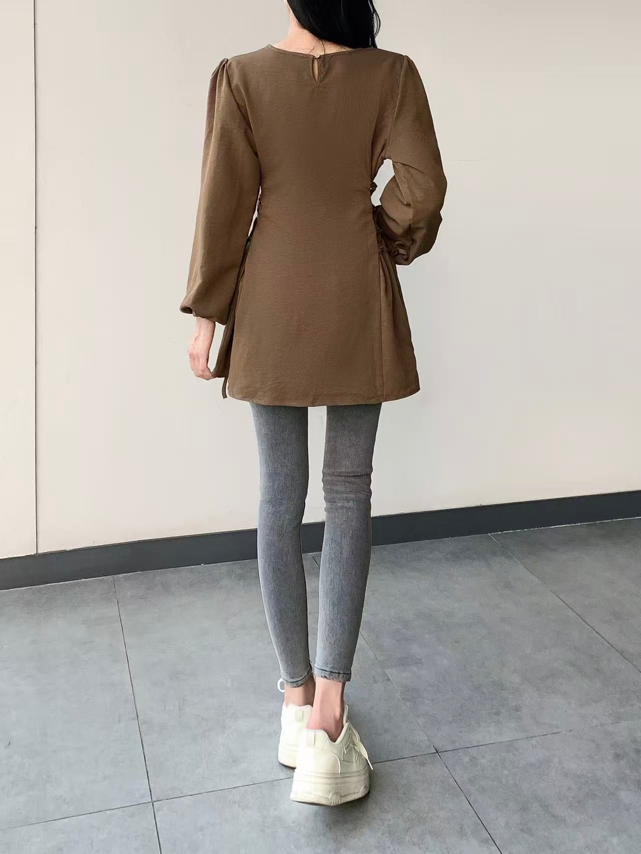 Side Tie Long-Sleeve Top