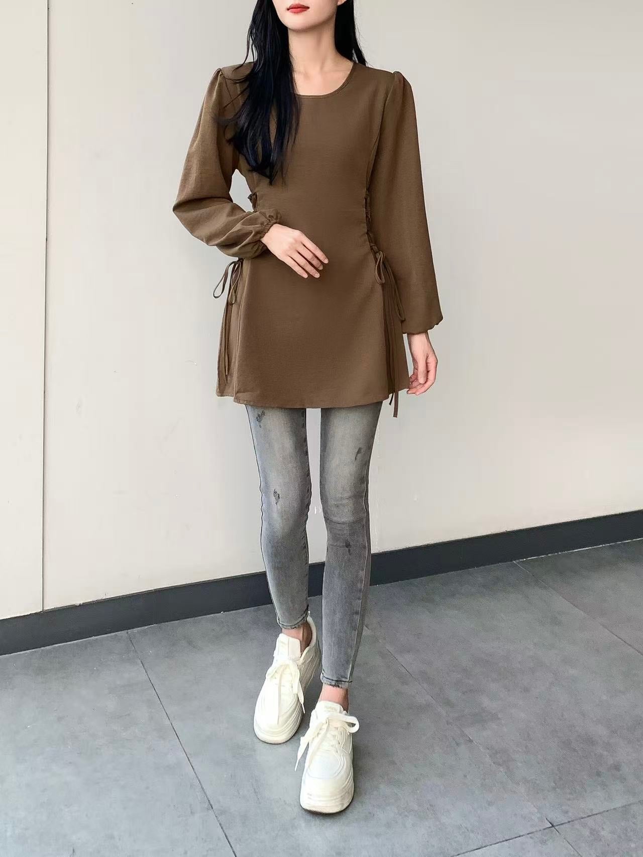 Side Tie Long-Sleeve Top