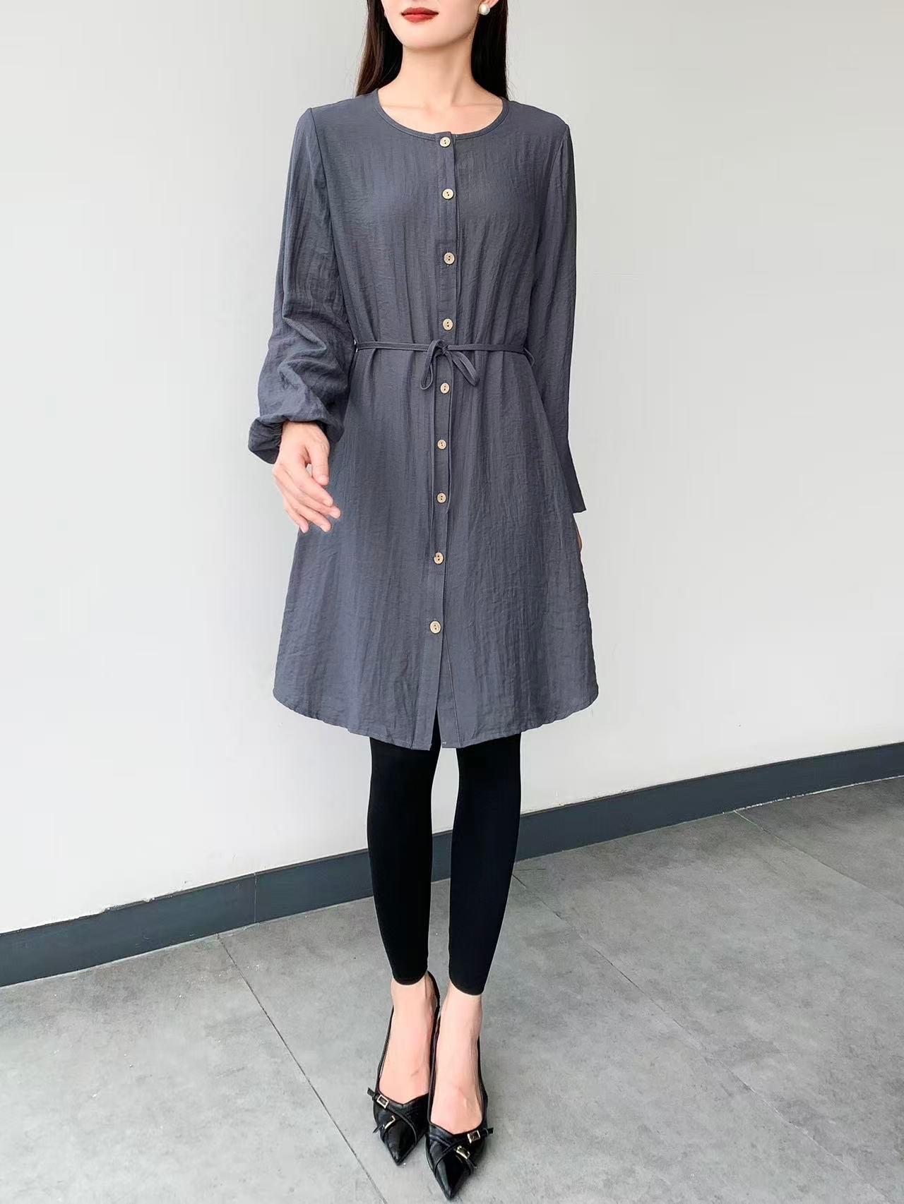 Paisley Long Sleeve Knee Dress