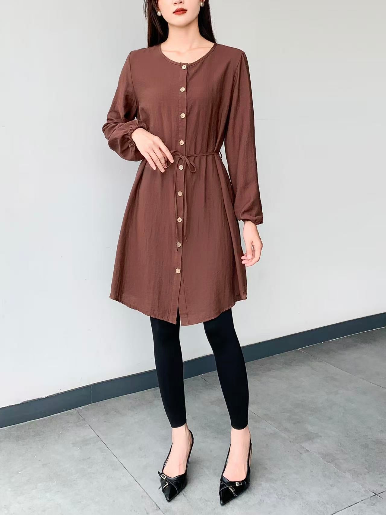 Paisley Long Sleeve Knee Dress