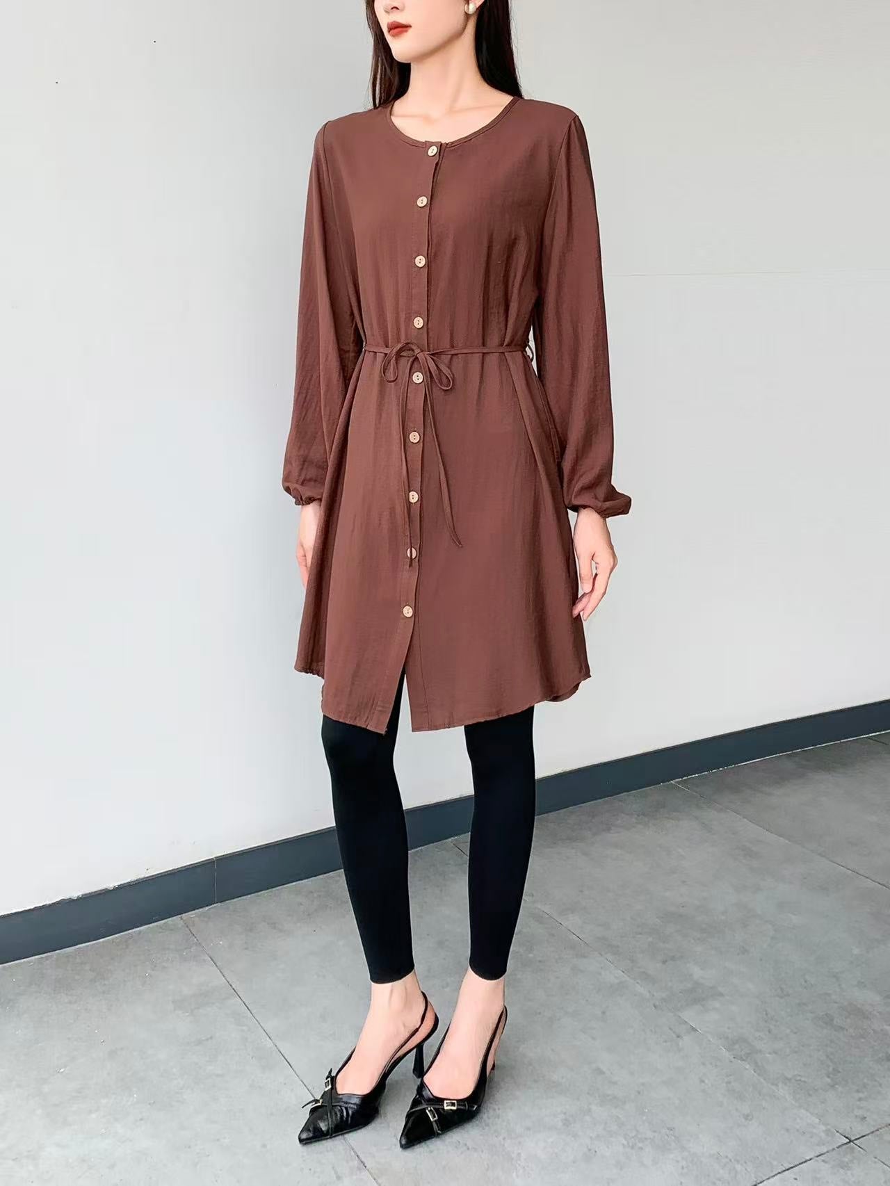 Paisley Long Sleeve Knee Dress