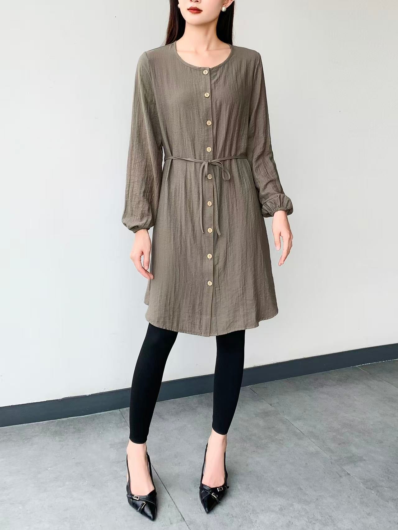 Paisley Long Sleeve Knee Dress