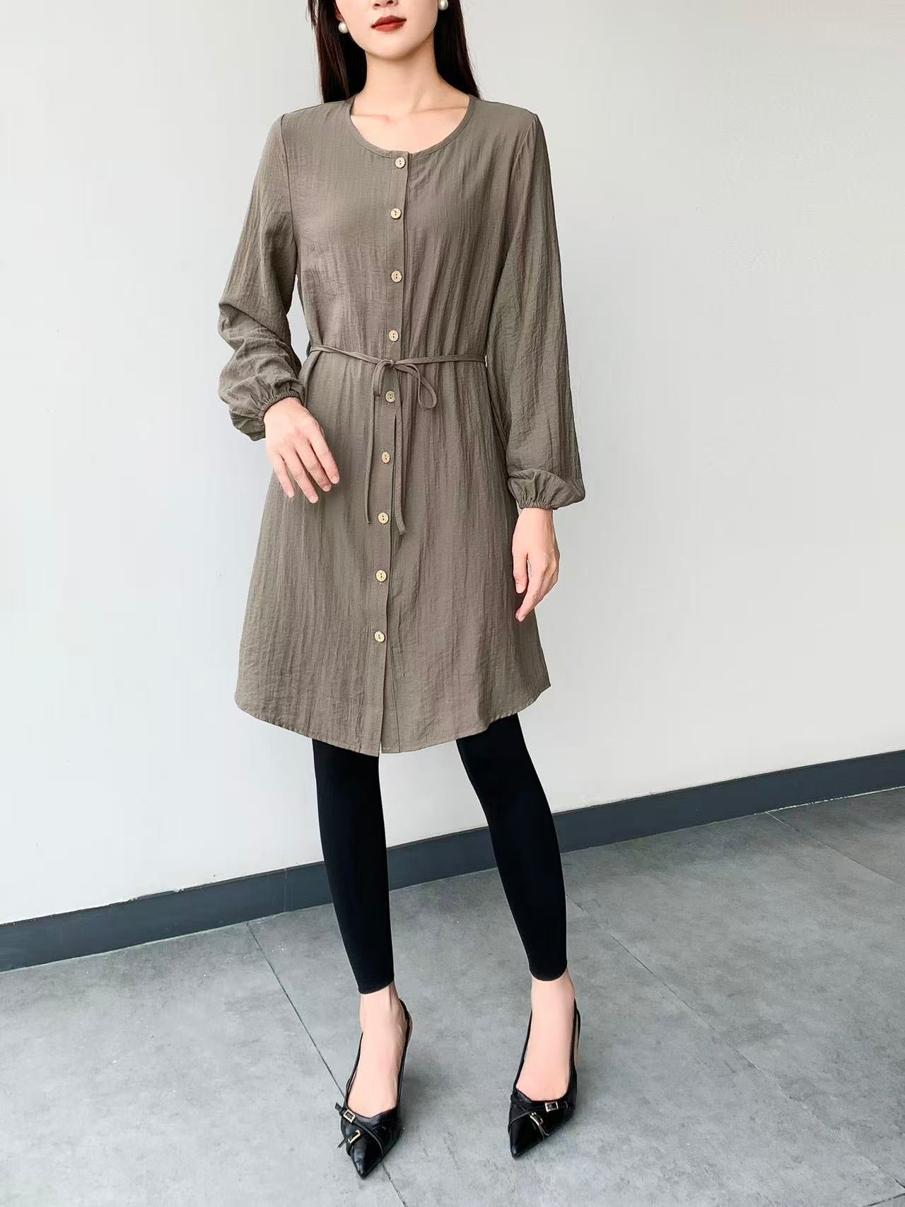 Paisley Long Sleeve Knee Dress