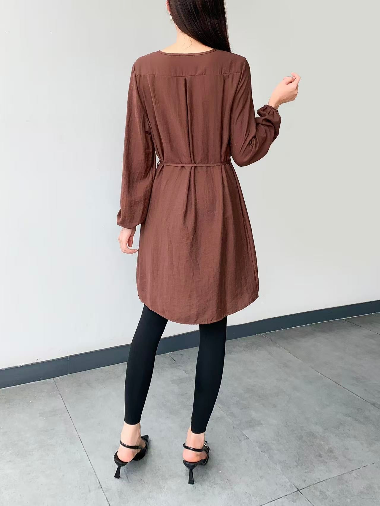 Paisley Long Sleeve Knee Dress