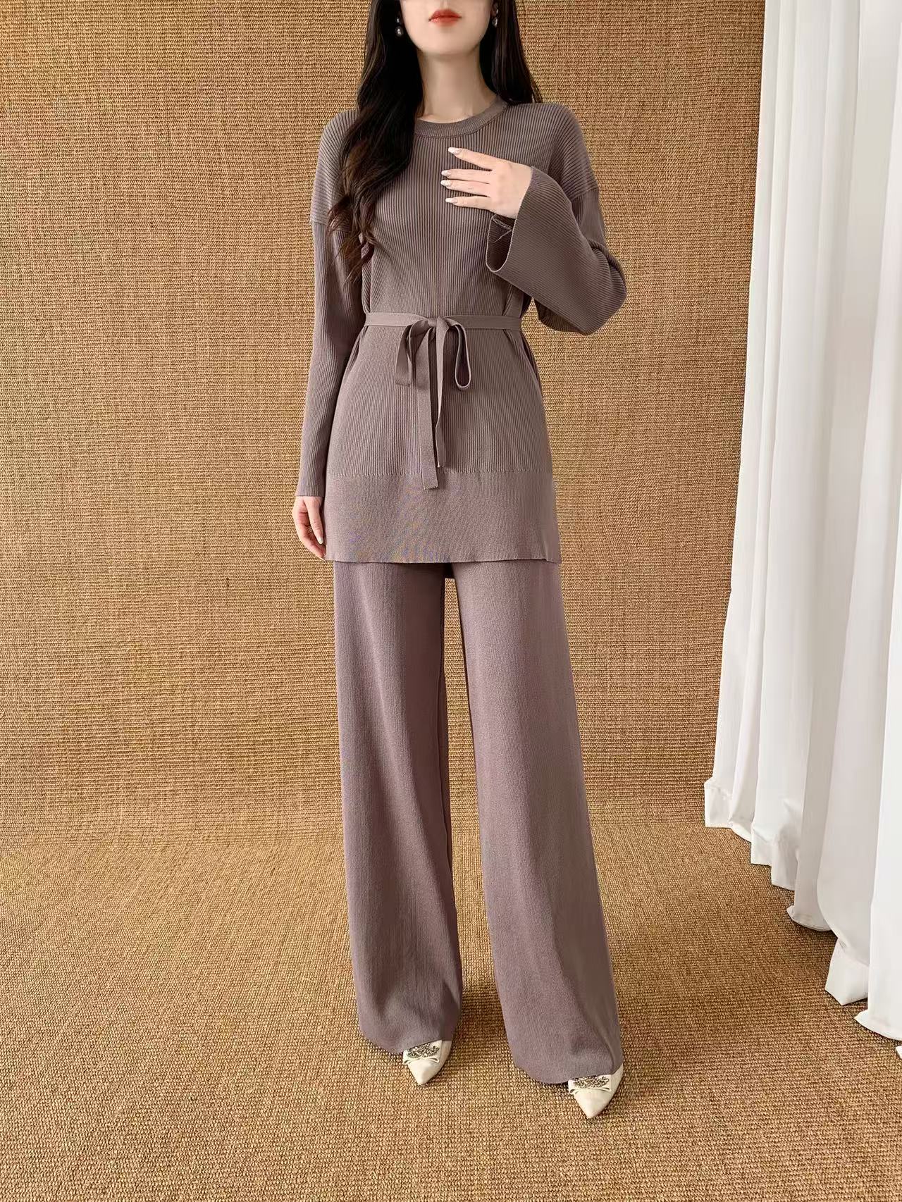 Ribbed Knit Cord Set