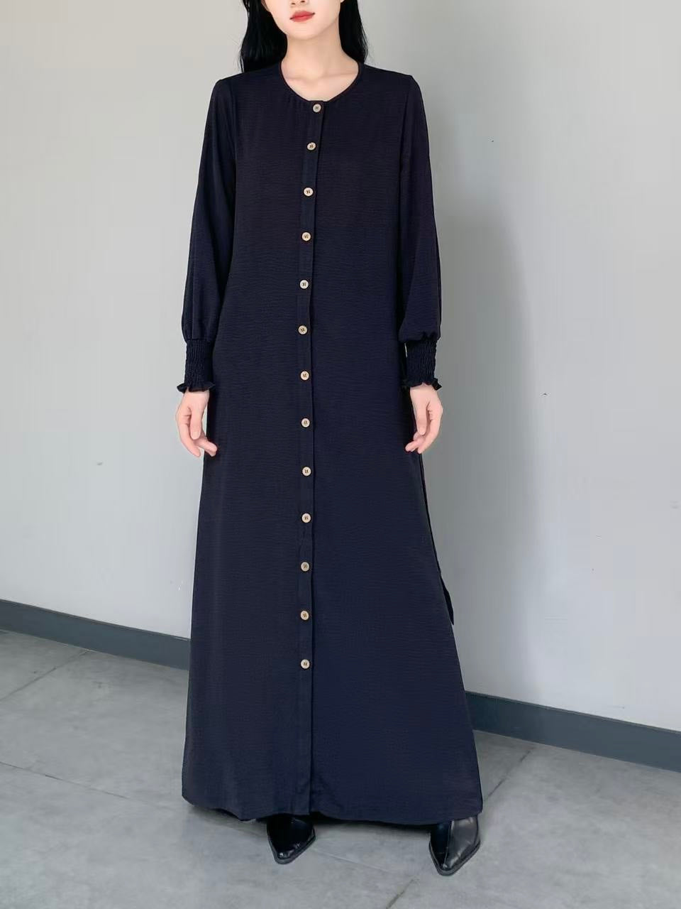 Button Down Maxi Dress With Side Pockets