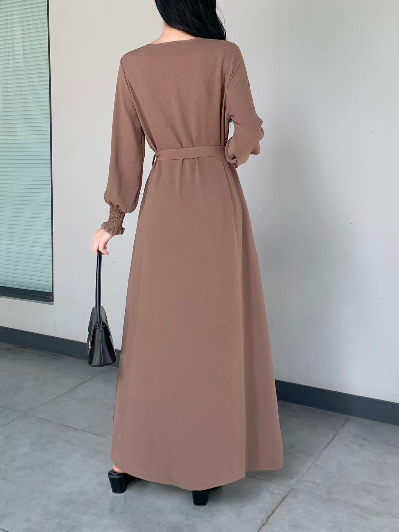 Button Down Maxi Dress With Side Pockets