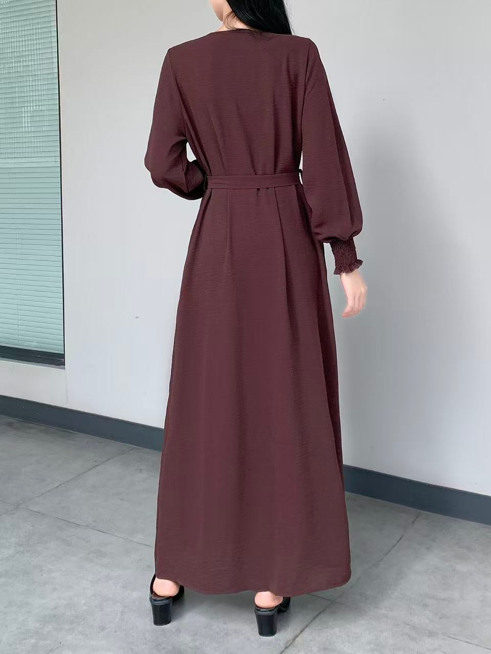 Button Down Maxi Dress With Side Pockets