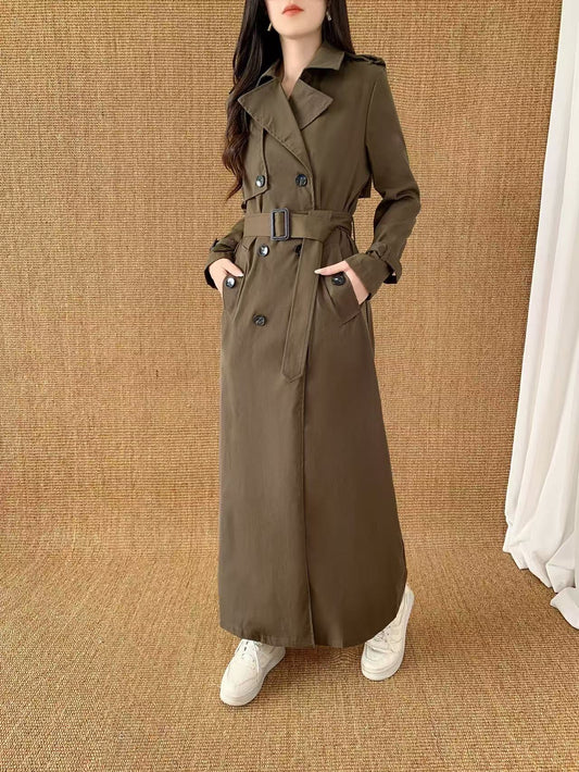 Full Length Belted Trench Coat (L-241033)