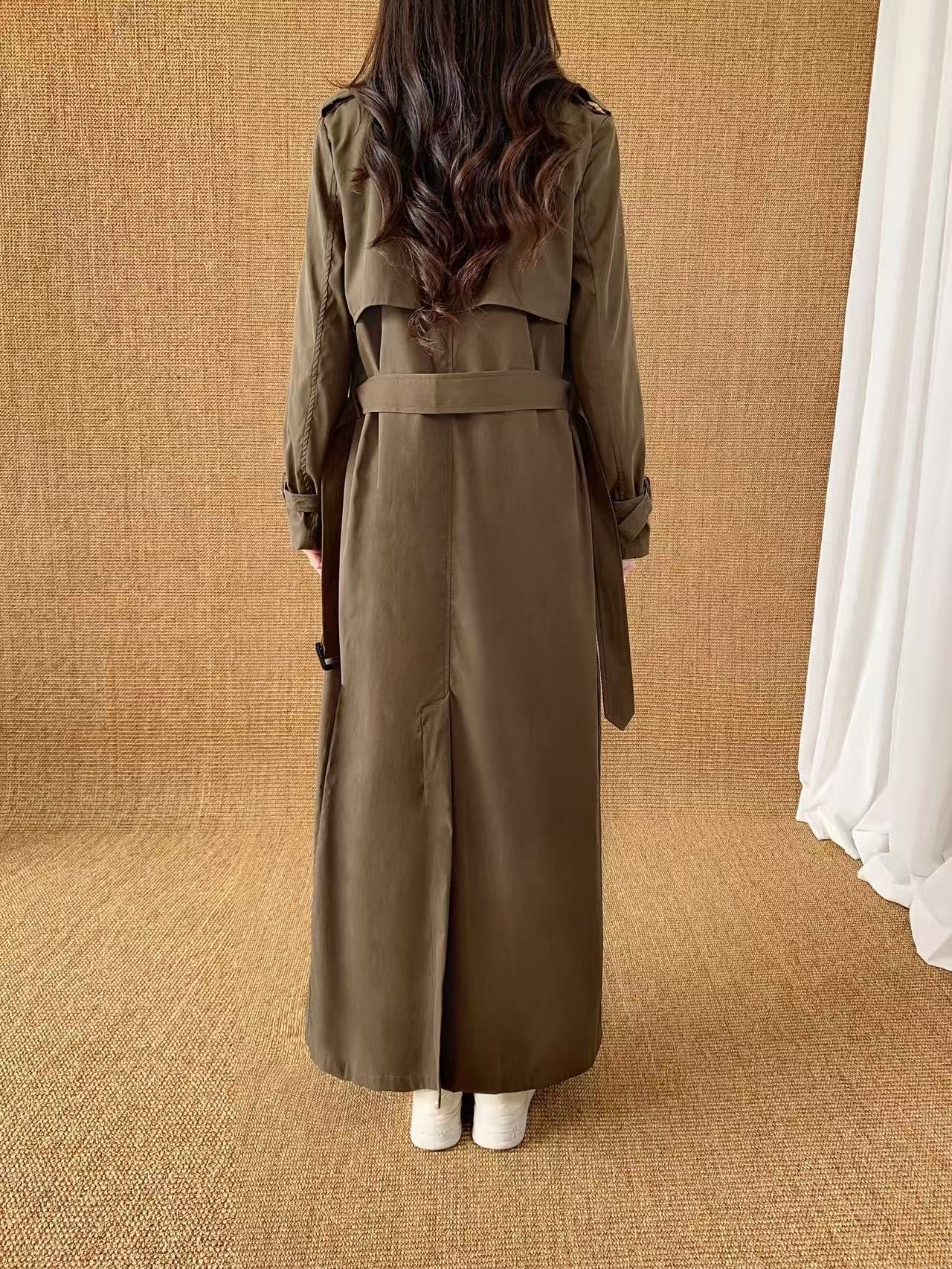 Full Length Belted Trench Coat (L-241033)