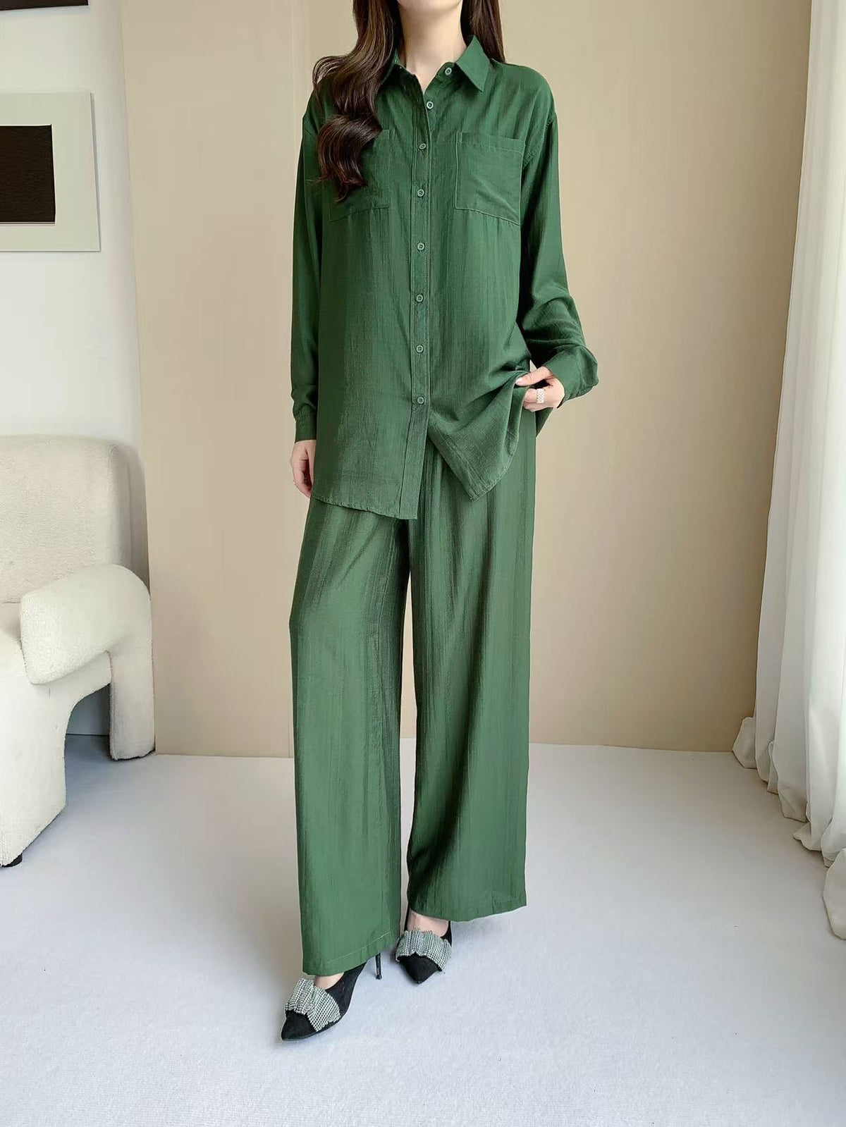 Wide Straight Pants Bottoms Only (L-24305B)