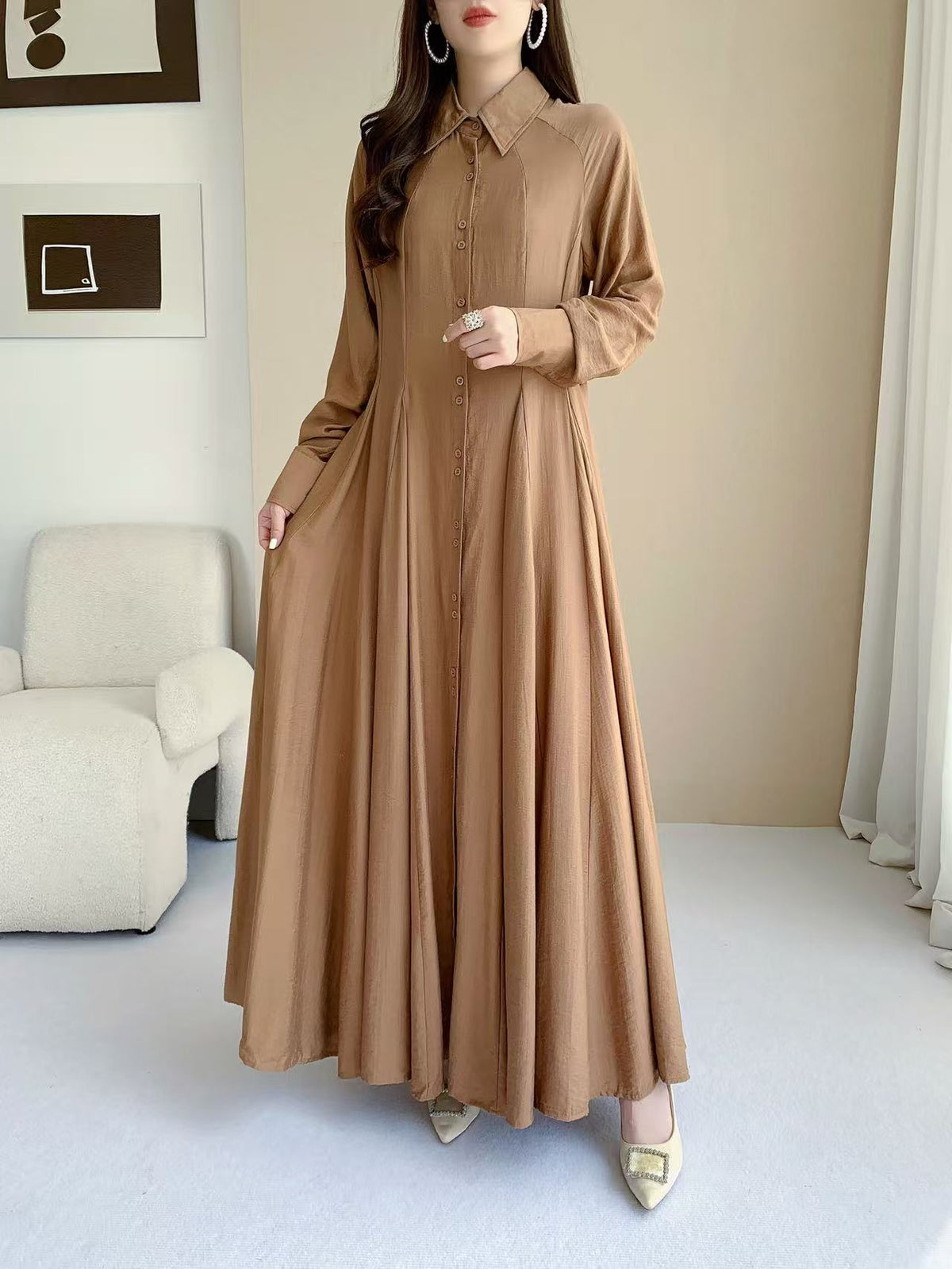 Shirt Maxi Dress (L-25920)