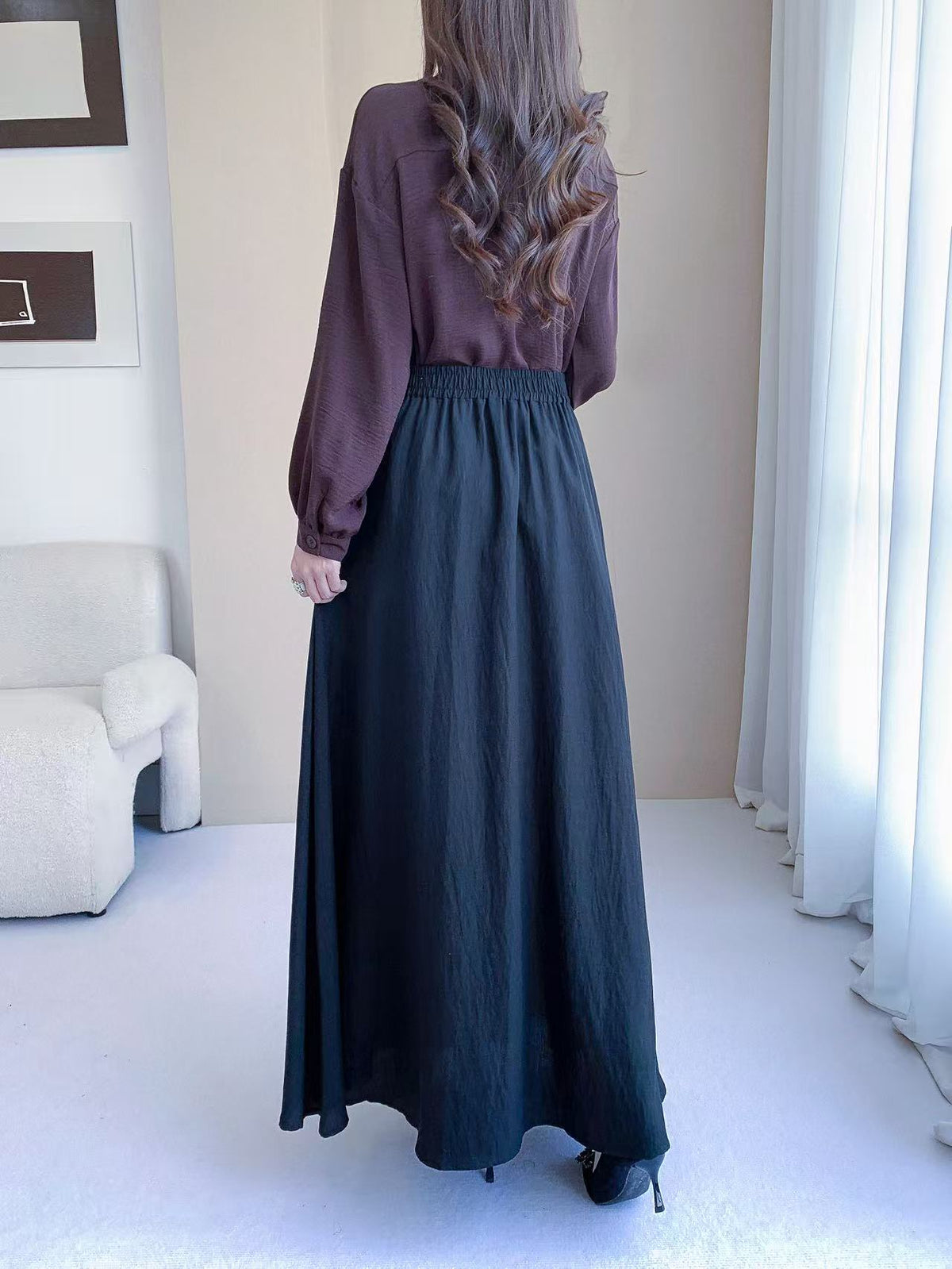 A-Line Maxi Skirt (L-2312-1)