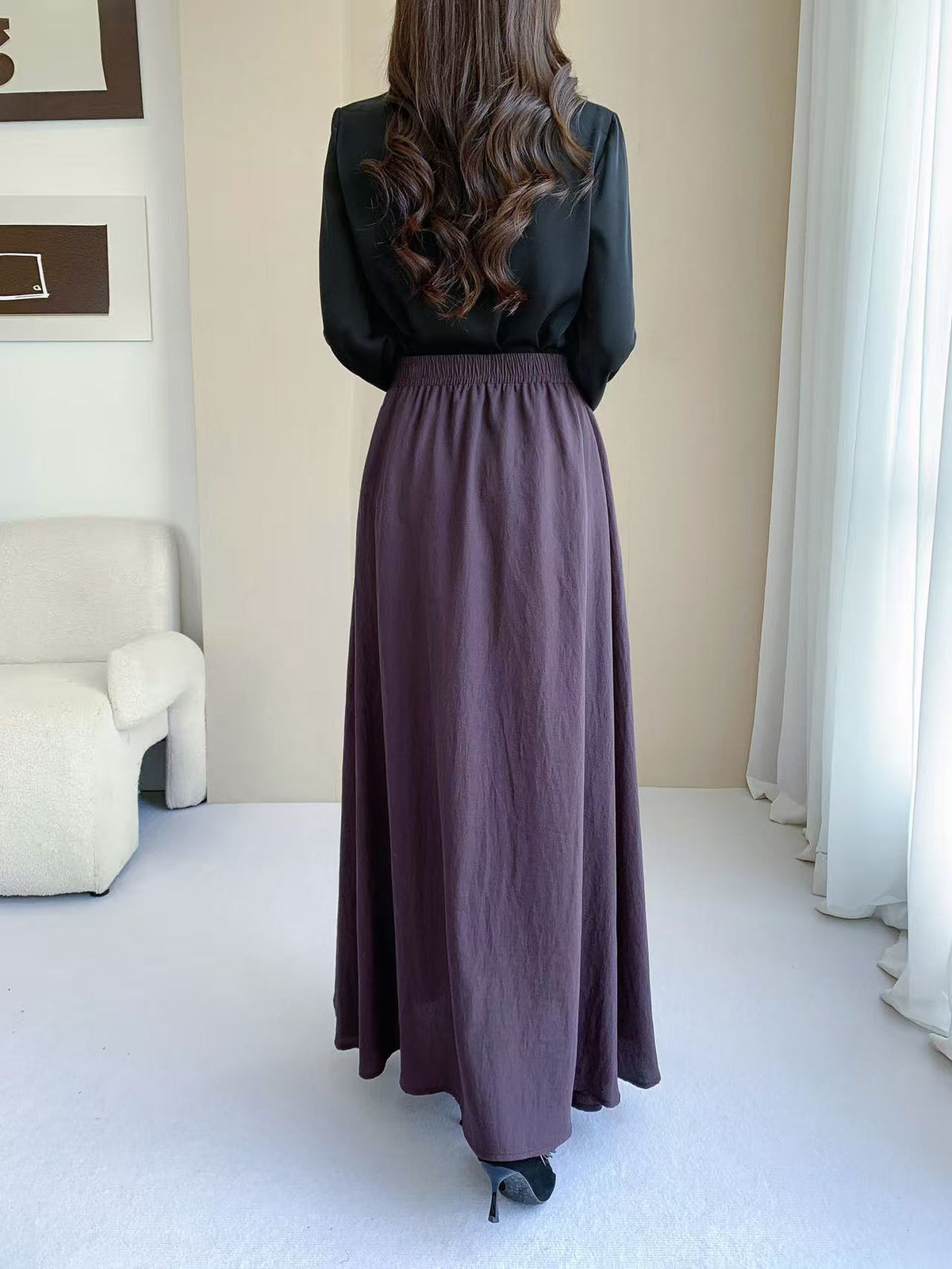 A-Line Maxi Skirt (L-2312-1)