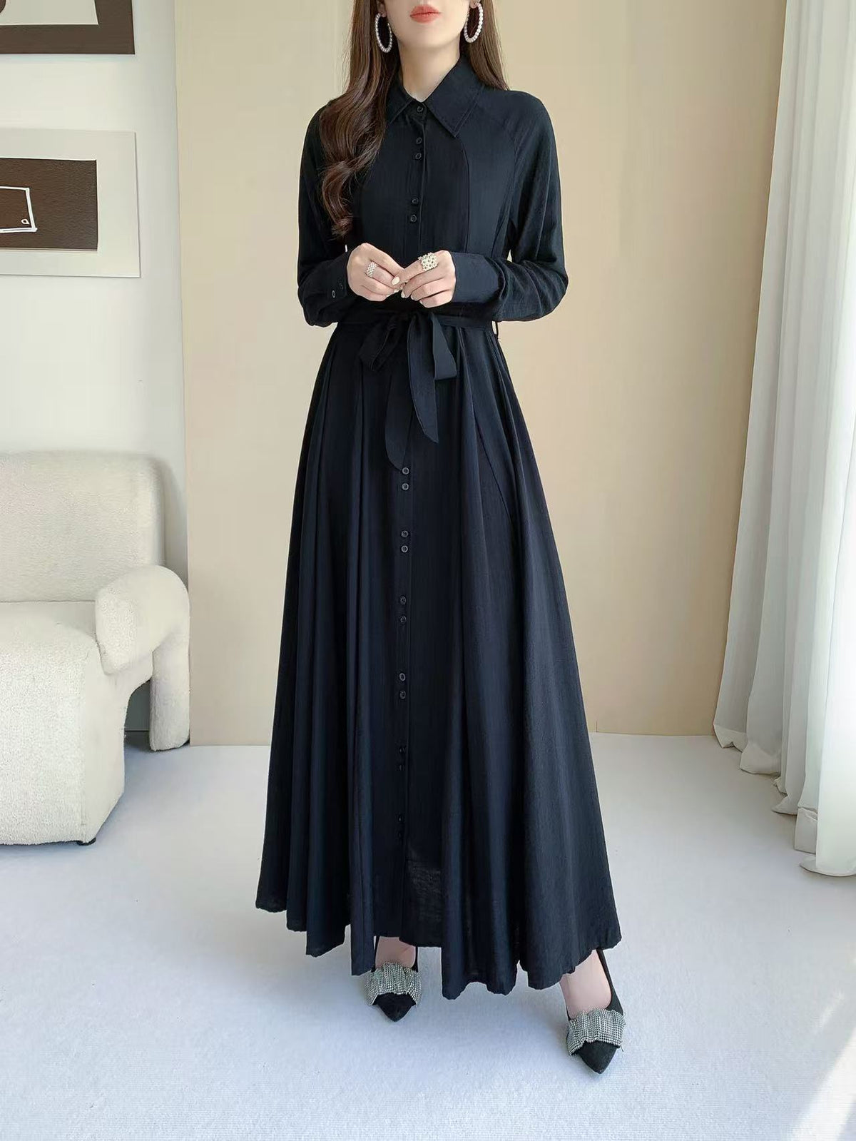 Shirt Maxi Dress (L-25920)