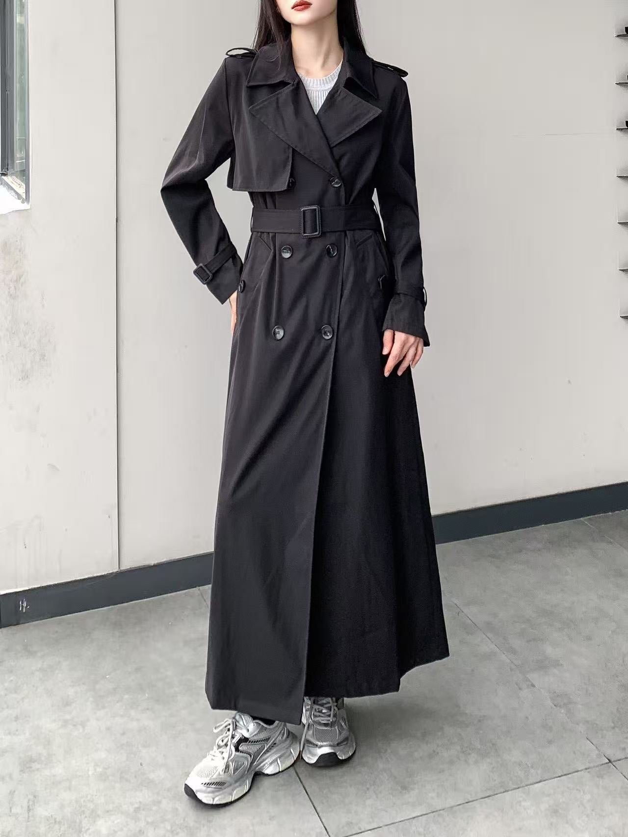 Full Length Belted Trench Coat (L-241033)