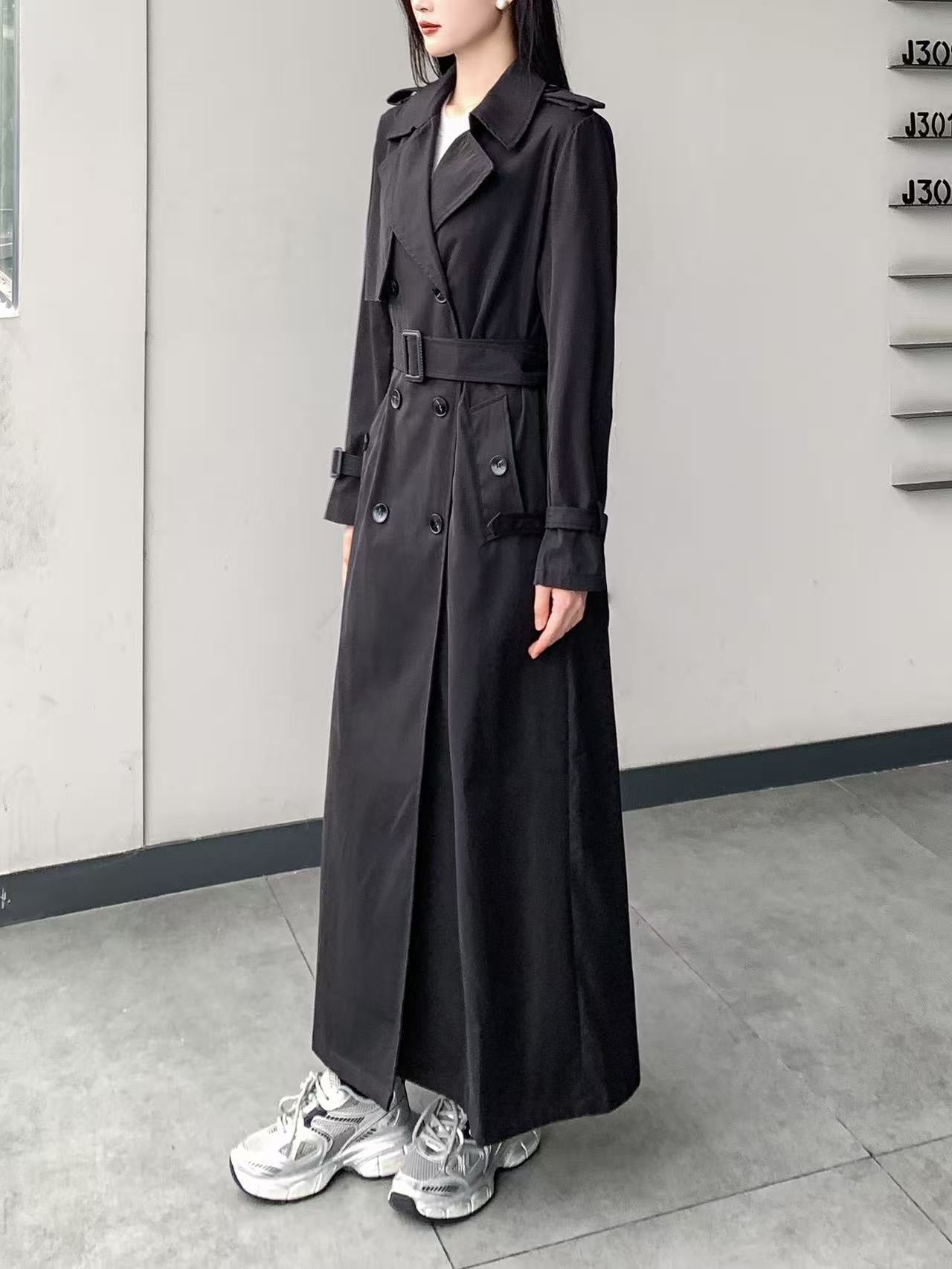 Full Length Belted Trench Coat (L-241033)