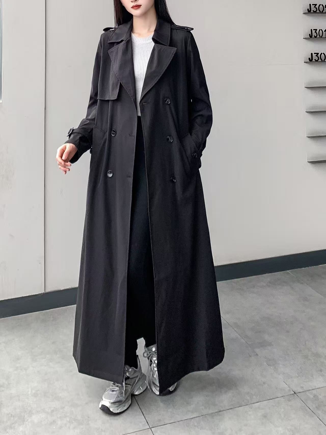 Full Length Belted Trench Coat (L-241033)