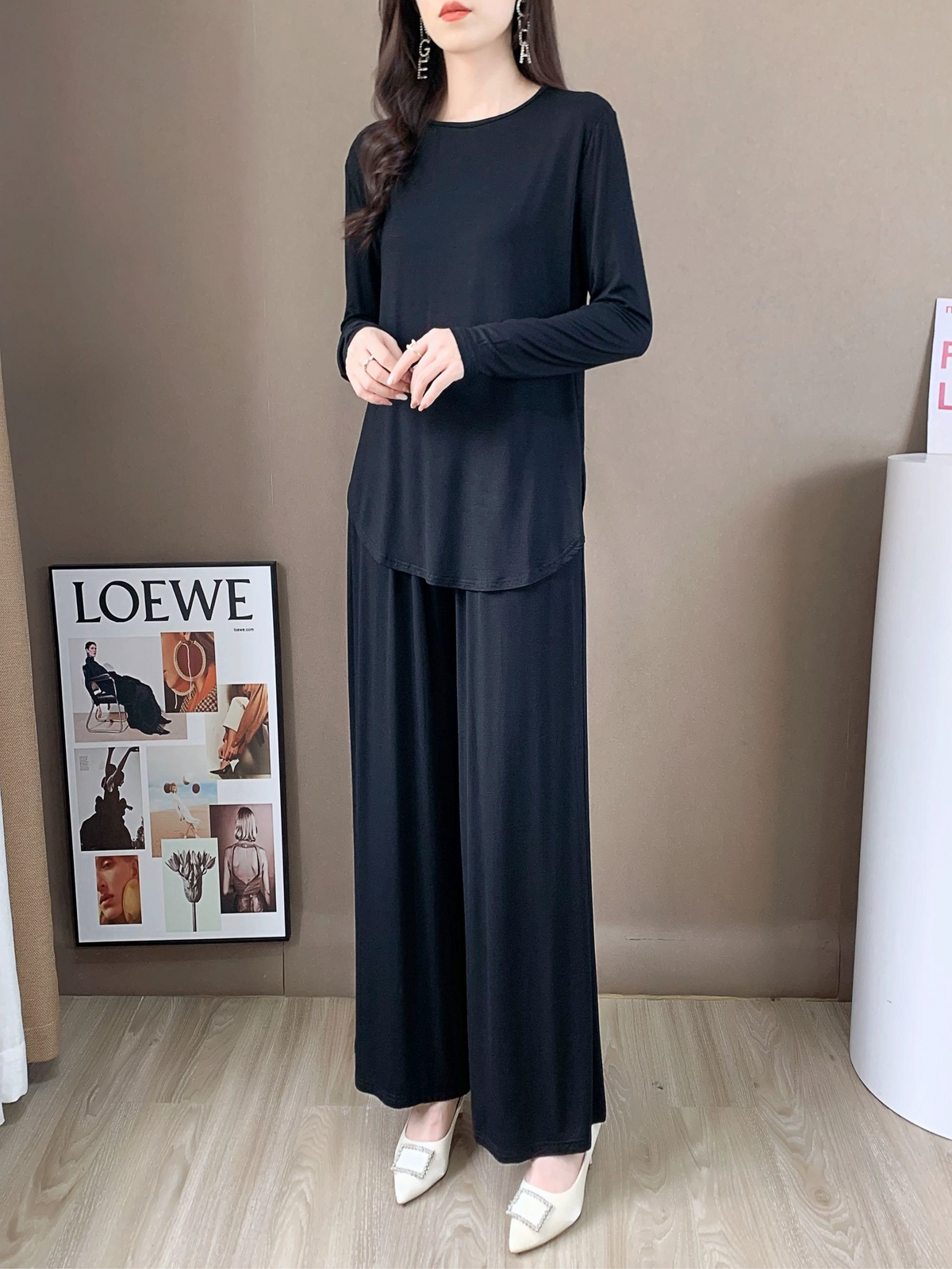 Stretch Fit Baggy Pants (Bottom Only) (L-20068)