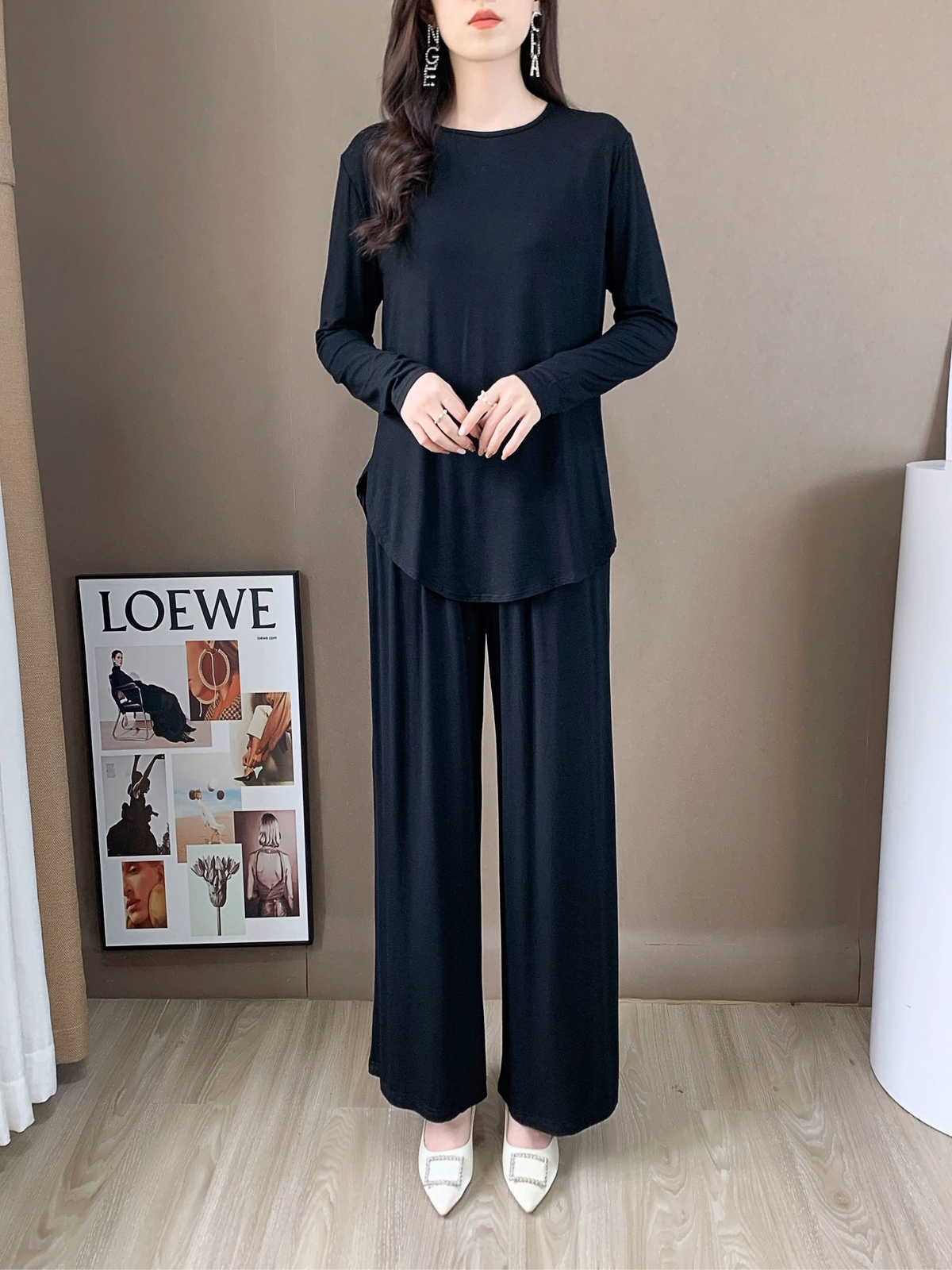 Stretch Fit Baggy Pants (Bottom Only) (L-20068)