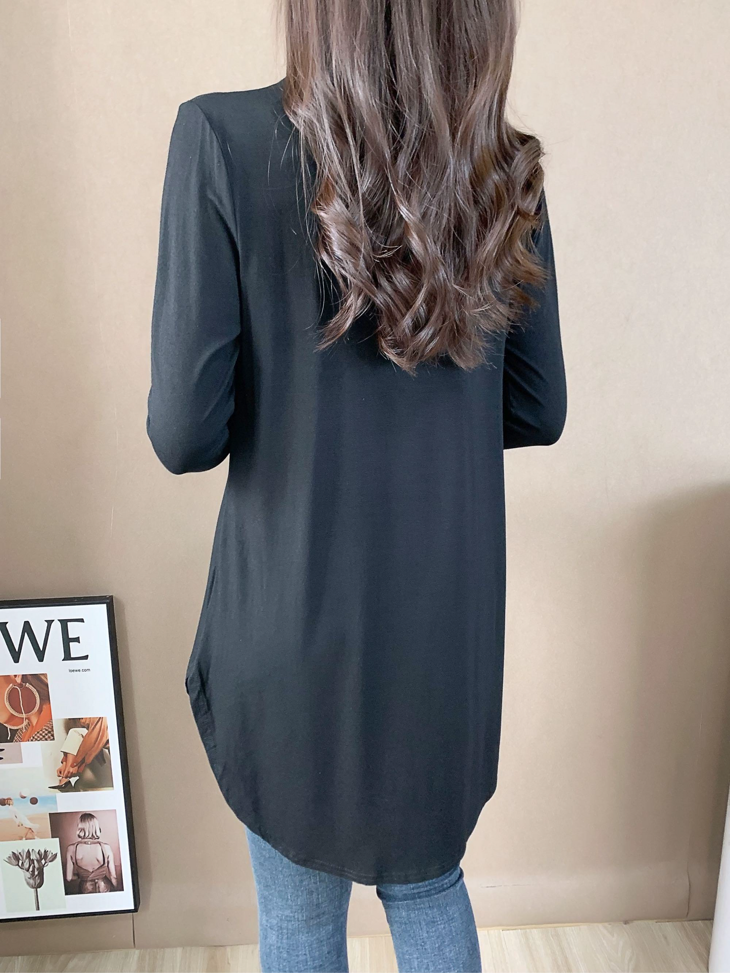 Drop Shoulder Long Sleeve Jersey Top